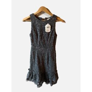 Altar'd State Womens Gray Black Nightshade Floral Lace Sheath Dress Size XS